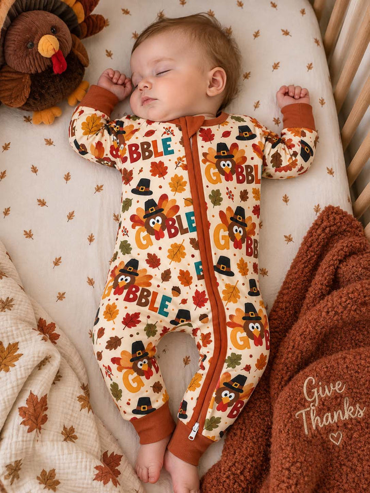 Pilgrim Turkey Gobble Fall Bamboo Convertible Zippy