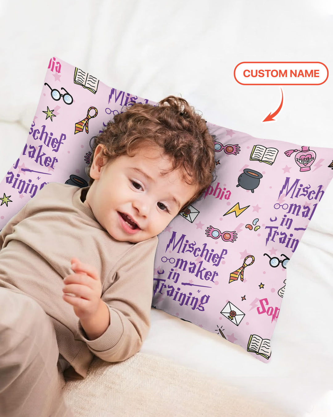 Custom Name Mischief Maker In Training Bamboo Pillow Case