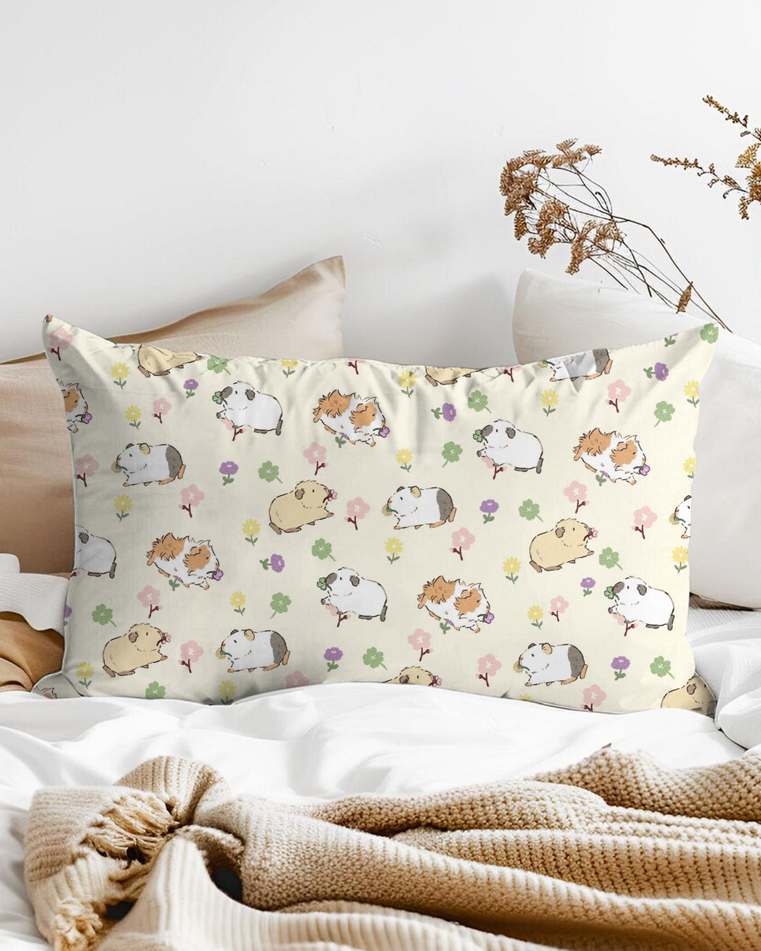 Guinea Pig Garden Bamboo Pillow Case