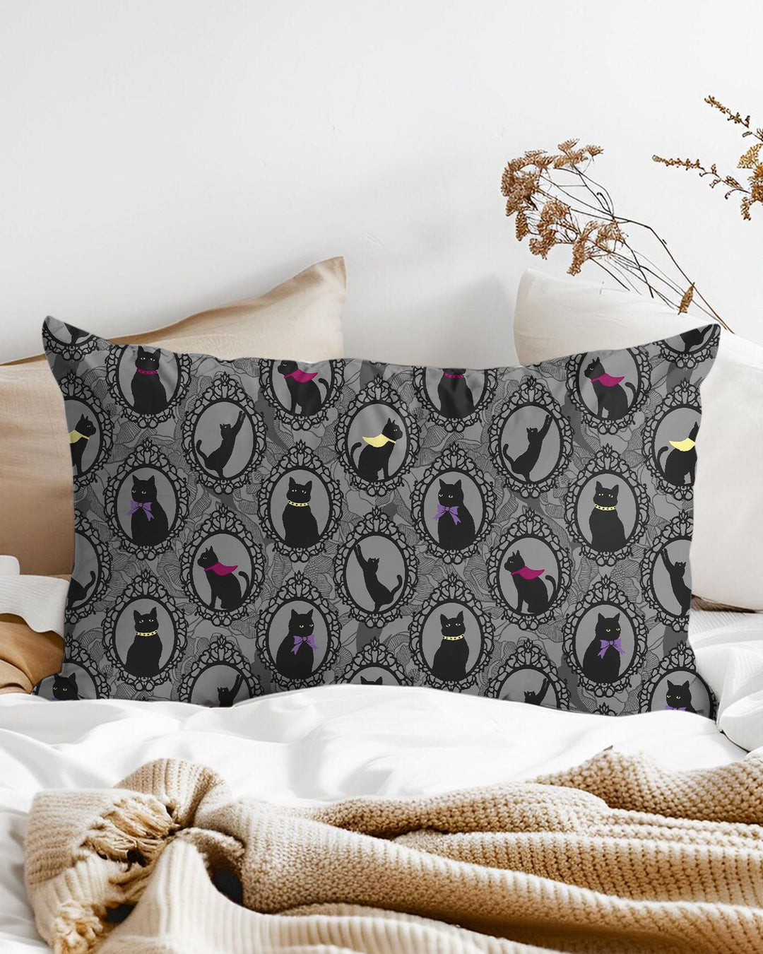 Midnight Cat Parade Bamboo Pillow Case