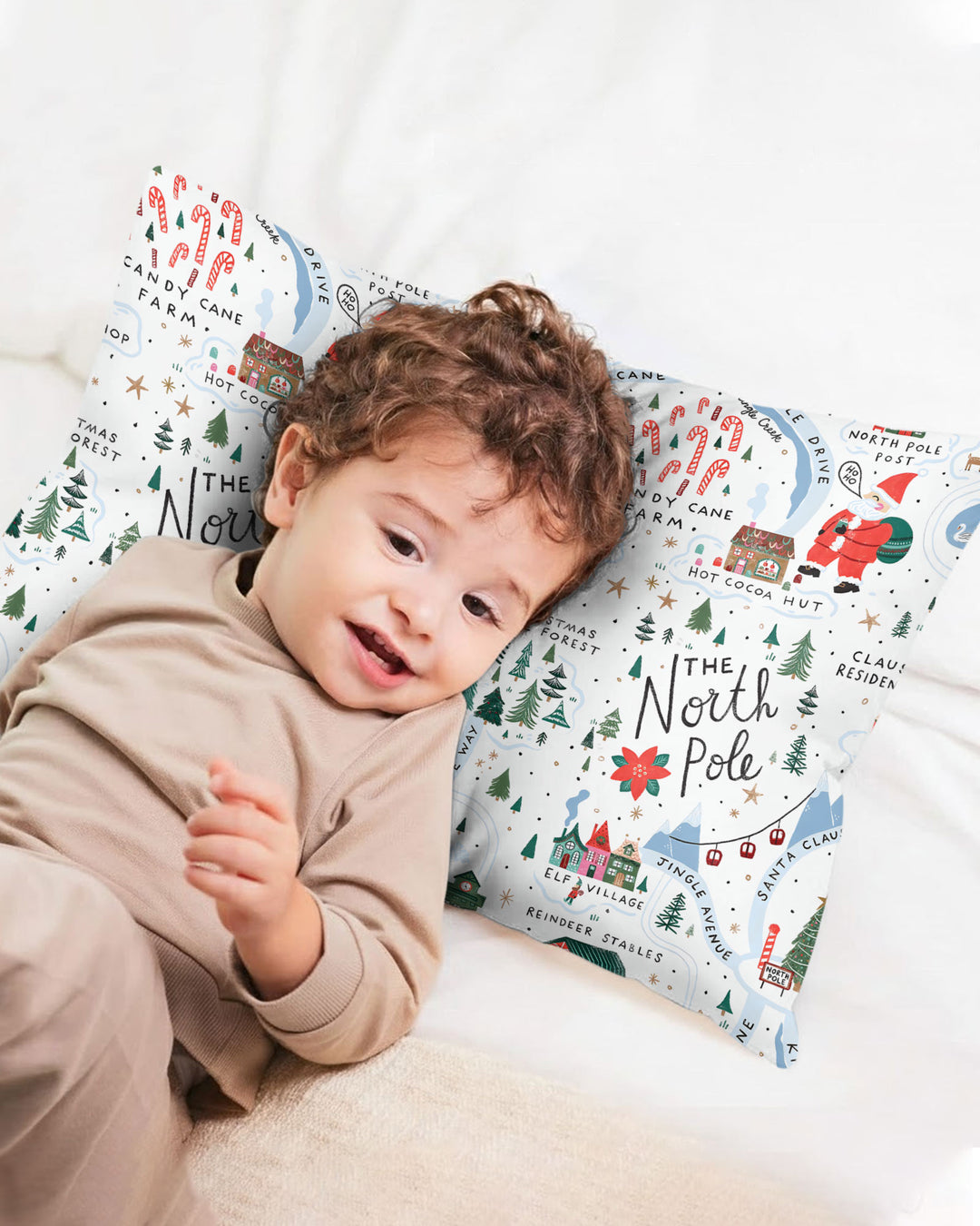 The North Pole Map Bamboo Pillow Case