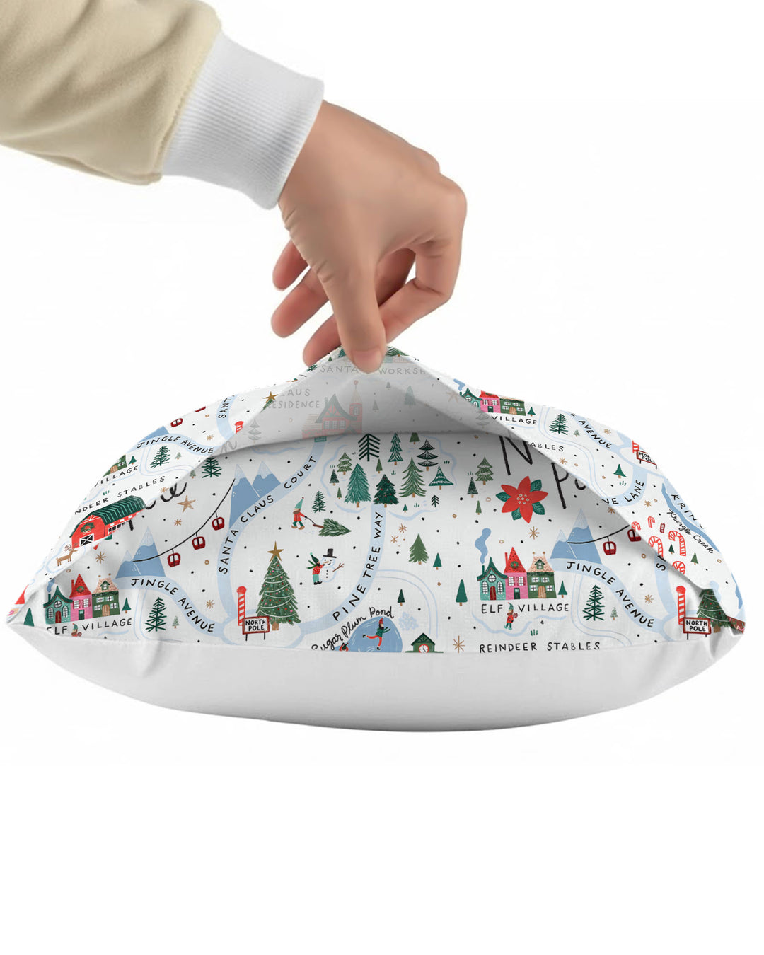 The North Pole Map Bamboo Pillow Case