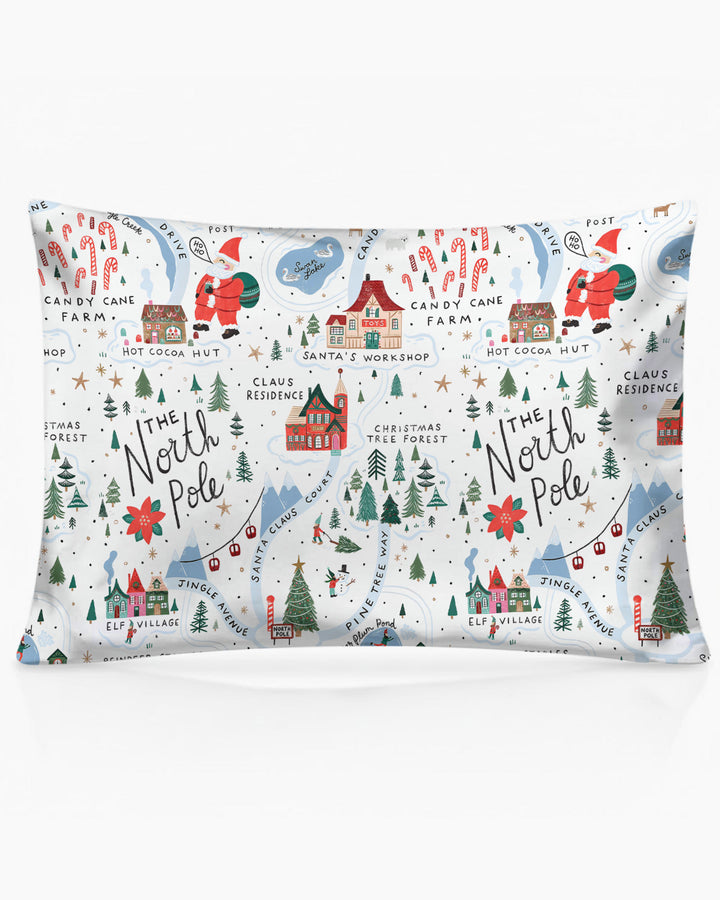 The North Pole Map Bamboo Pillow Case