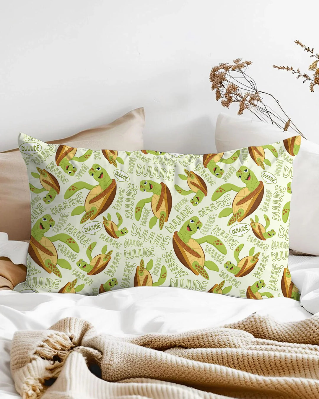 Father and Son Turtle Bamboo Pillow Case