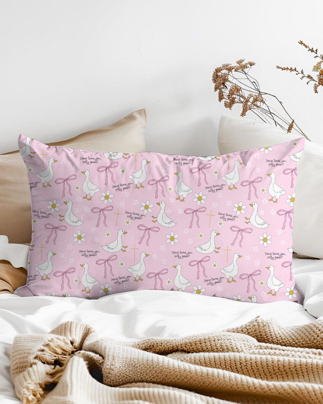 Jesus Loves You Silly Goose Bamboo Pillow Case