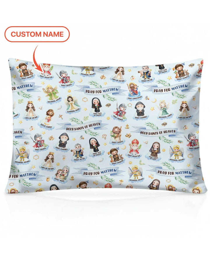 Holy Saints of Heaven Custom Name Bamboo Pillow Case