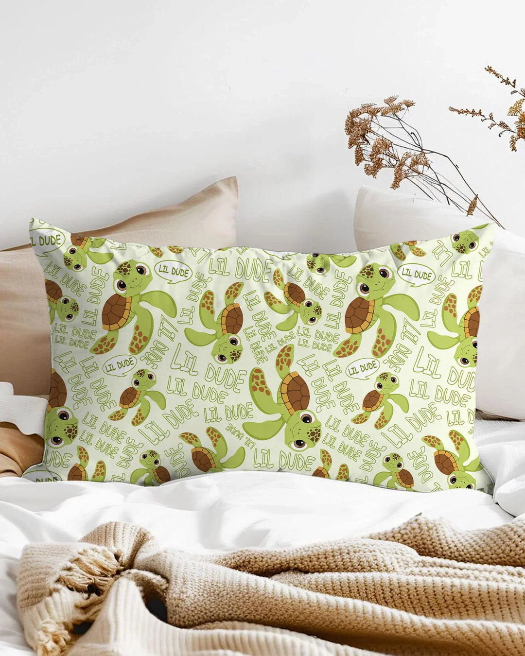 Father and Son Turtle Bamboo Pillow Case