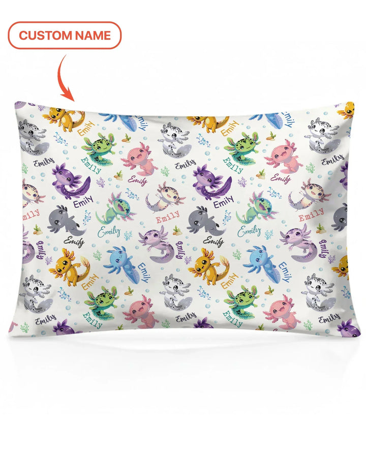 I Love You Axolotl Custom Name Bamboo Pillow Case