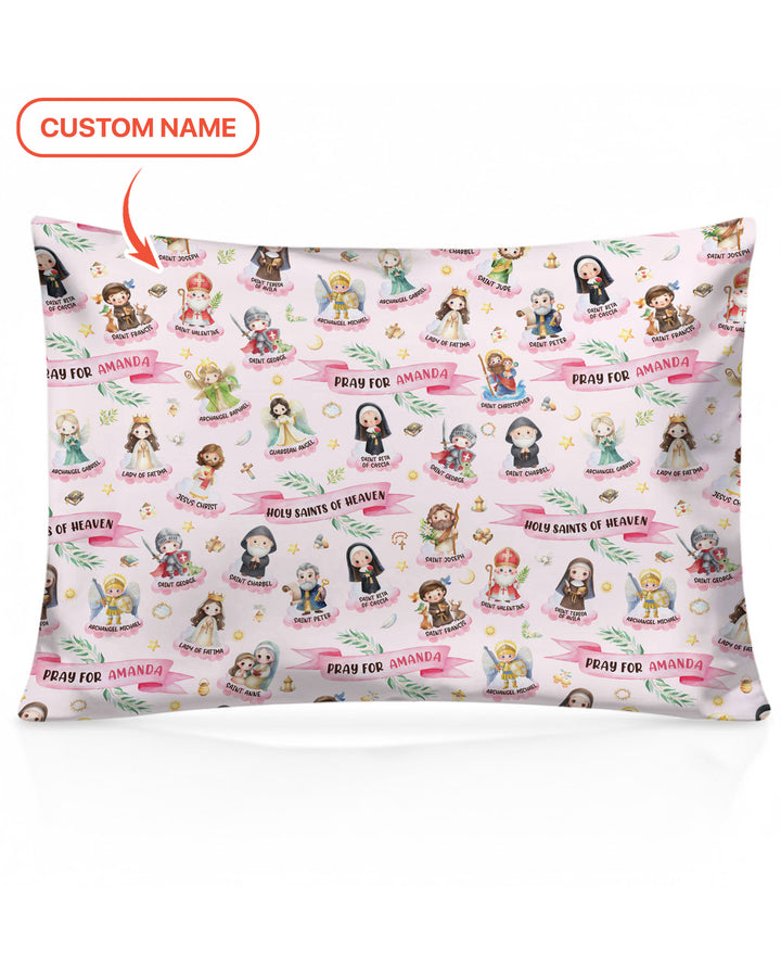 Holy Saints of Heaven Custom Name Bamboo Pillow Case
