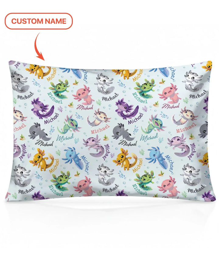 I Love You Axolotl Custom Name Bamboo Pillow Case