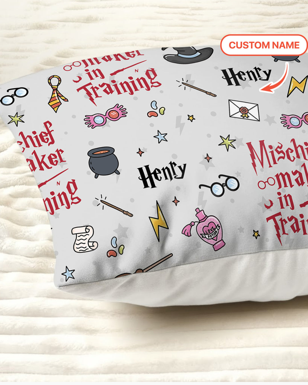Custom Name Mischief Maker In Training Bamboo Pillow Case