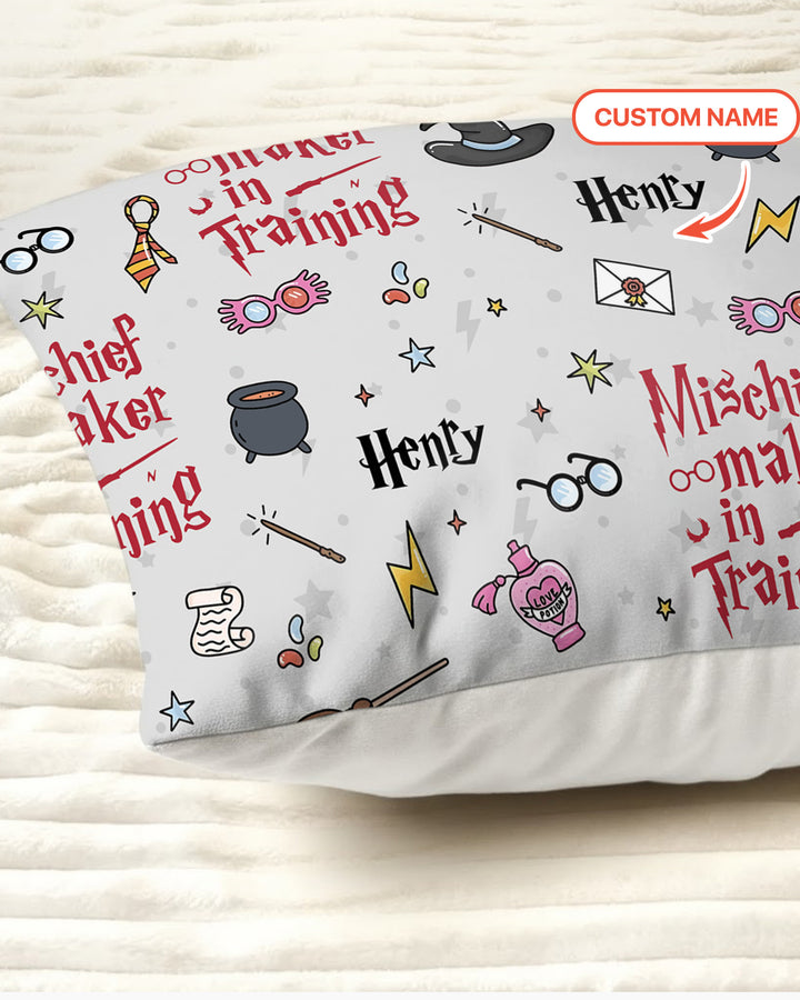 Custom Name Mischief Maker In Training Bamboo Pillow Case