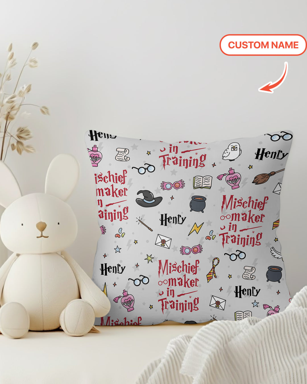 Custom Name Mischief Maker In Training Bamboo Pillow Case