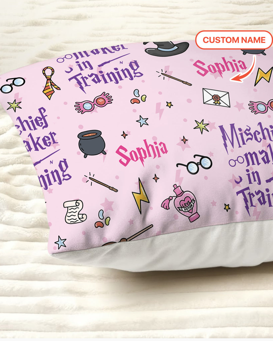 Custom Name Mischief Maker In Training Bamboo Pillow Case