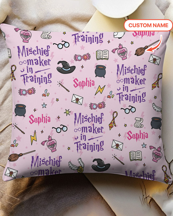 Custom Name Mischief Maker In Training Bamboo Pillow Case