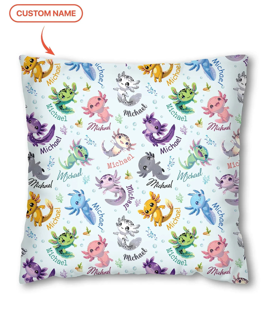 I Love You Axolotl Custom Name Bamboo Pillow Case