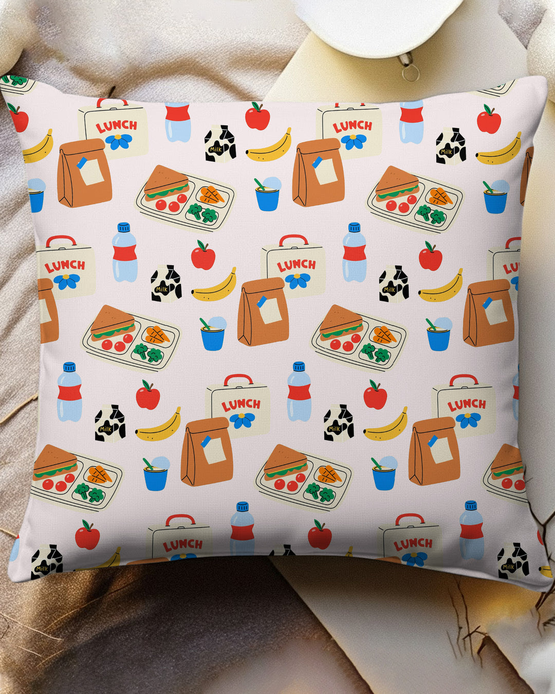 Happy School Lunch  Bamboo Pillow Case