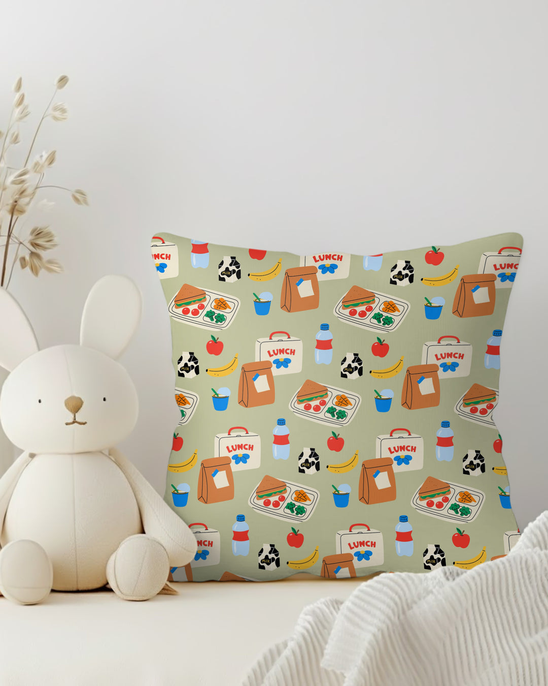 Happy School Lunch  Bamboo Pillow Case