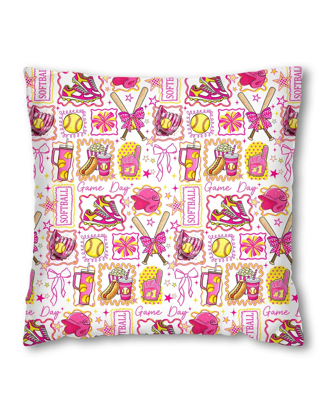 Pink Softball Game Day Bamboo Pillow Case