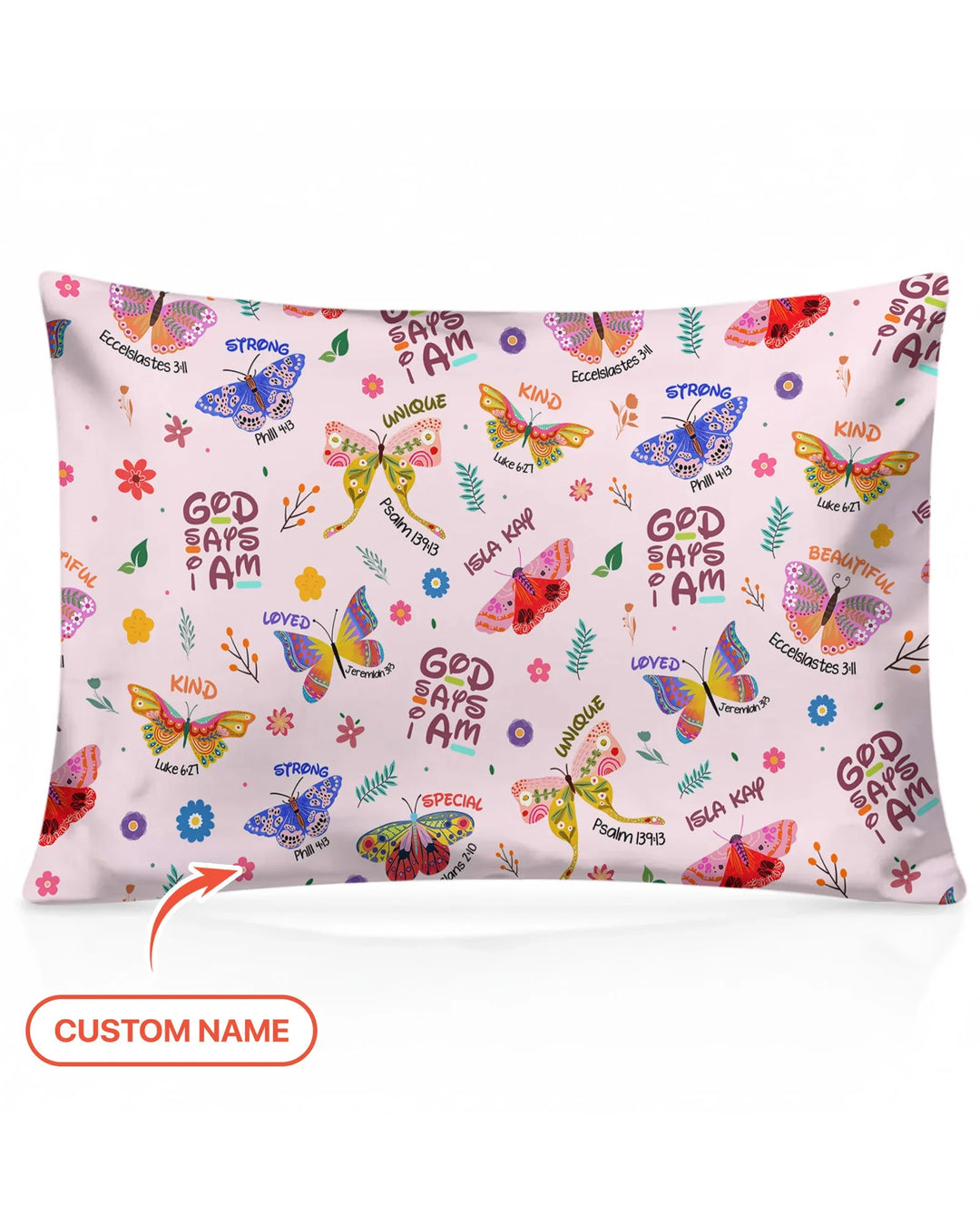 Custom Name God says I am Butterfly Bamboo Pillow Case