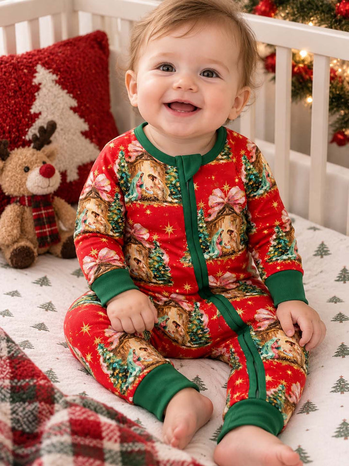 Pink Bow Nativity Bamboo Convertible Zippy