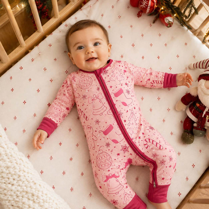 Pink Christmas Holiday Icons Bamboo Convertible Zippy