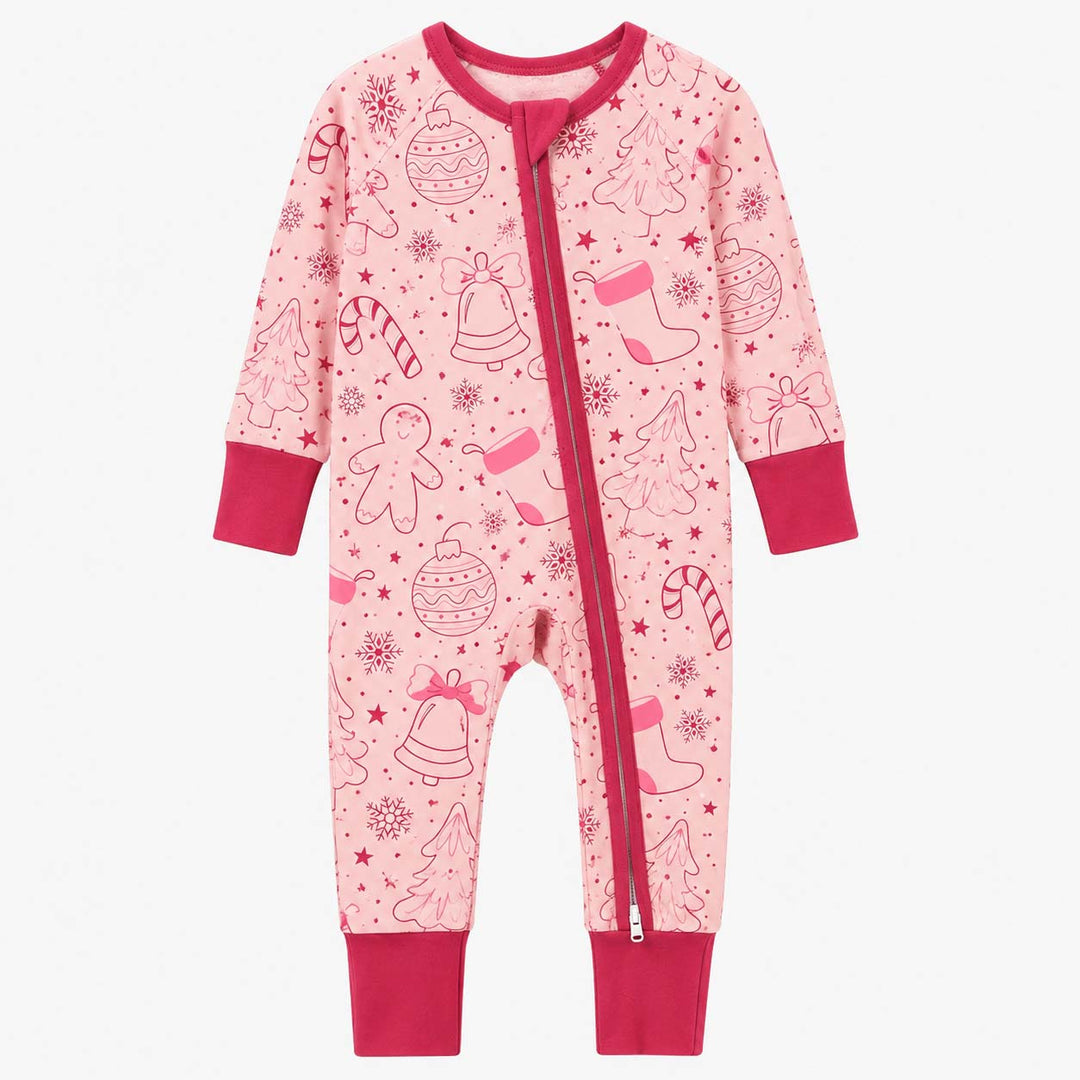 Pink Christmas Holiday Icons Bamboo Convertible Zippy
