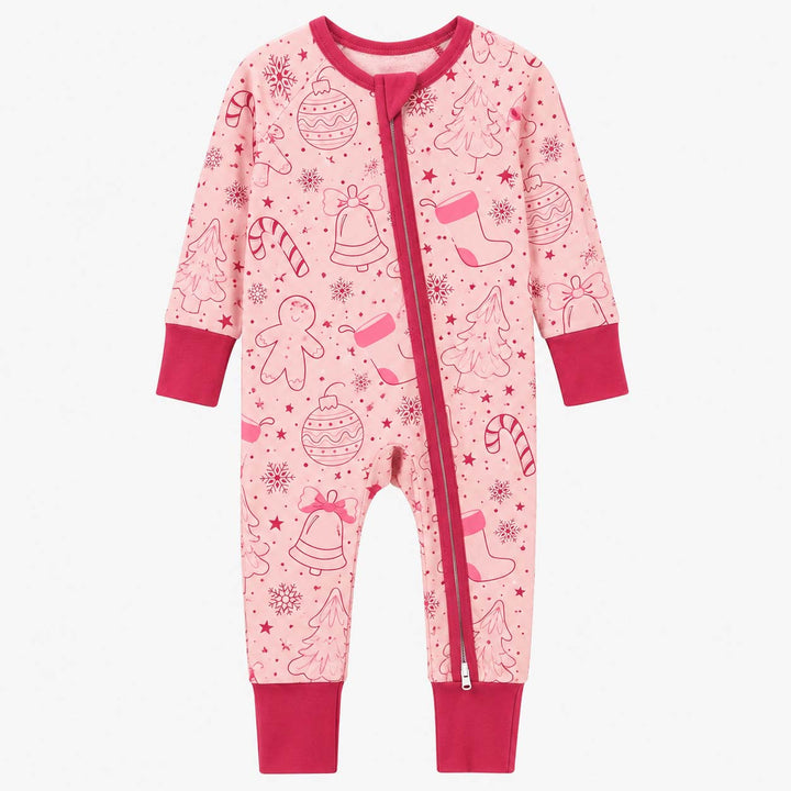 Pink Christmas Holiday Icons Bamboo Convertible Zippy
