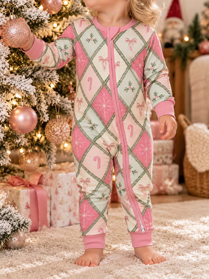 Pink Christmas Patchwork Bamboo Convertible Zippy