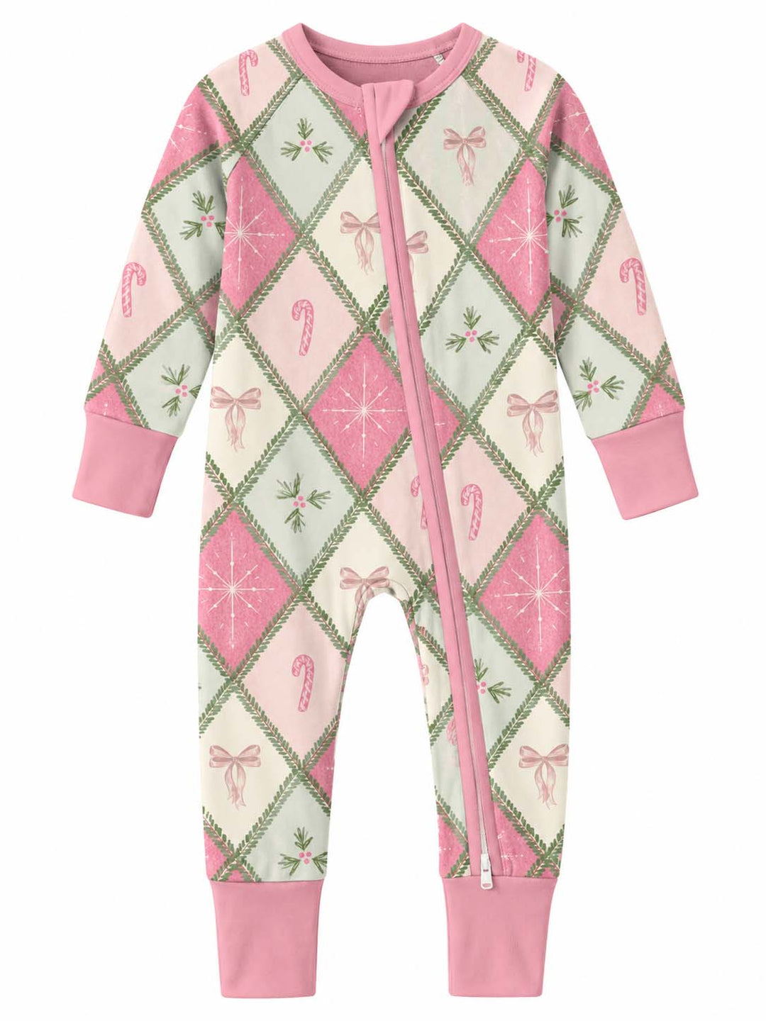 Pink Christmas Patchwork Bamboo Convertible Zippy