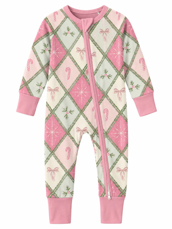 Pink Christmas Patchwork Bamboo Convertible Zippy
