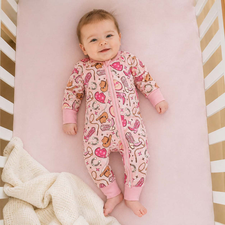 Pink Cowgirl Western Pattern Bamboo Convertible Zippy