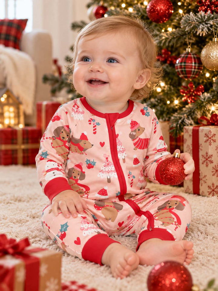 Pink Dachshund Christmas Wonderland Bamboo Convertible Zippy