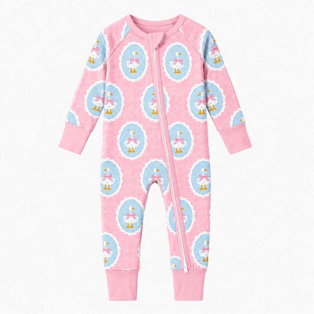 Pink Gingham Duck Cameo Bamboo Convertible Zippy