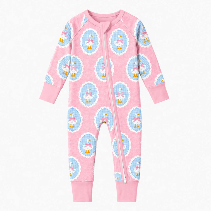 Pink Gingham Duck Cameo Bamboo Convertible Zippy