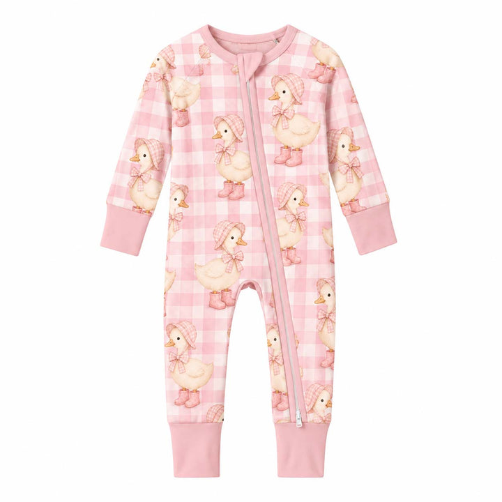 Pink Gingham Duckling Bamboo Convertible Zippy