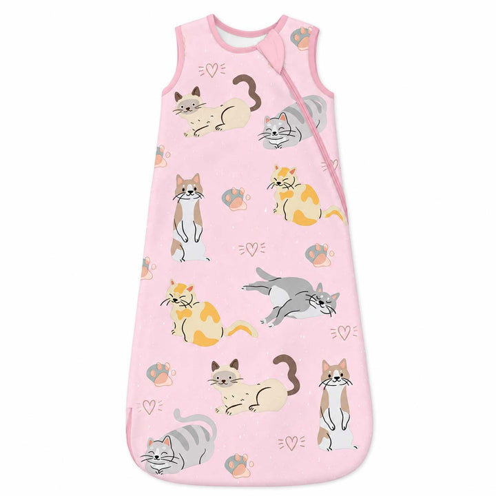 Pink Happy Cats Bamboo Sleep Bag