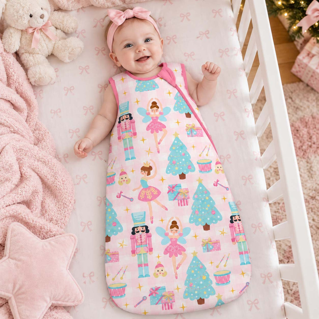 Pink Nutcracker Ballerina Christmas Bamboo Sleep Bag