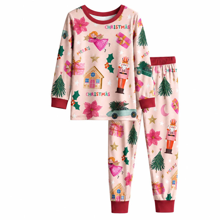 Pink Nutcracker Christmas Bamboo Two Piece Long Sleeve Pajama Set