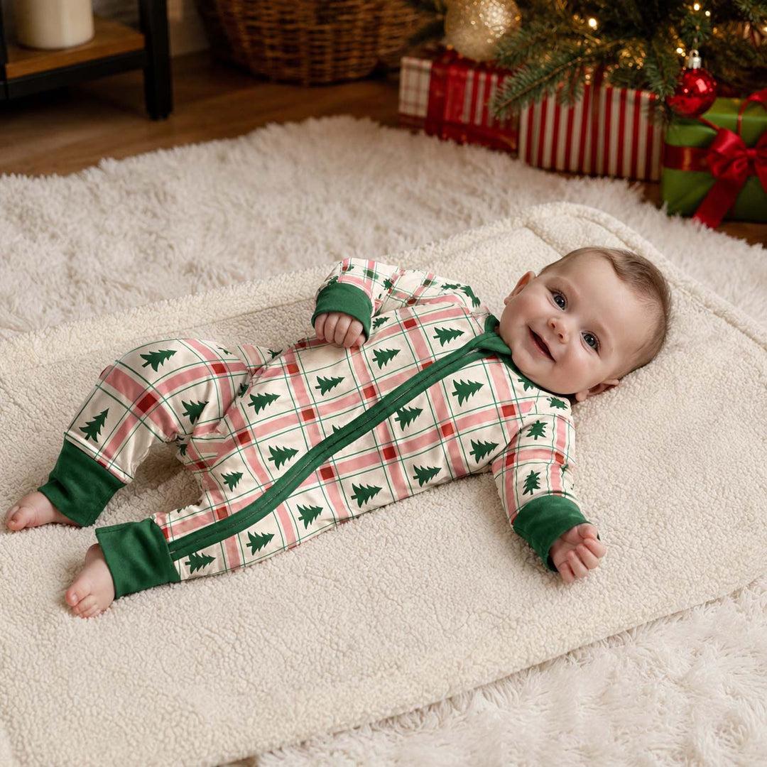 Pink Plaid Christmas Trees Bamboo Convertible Zippy