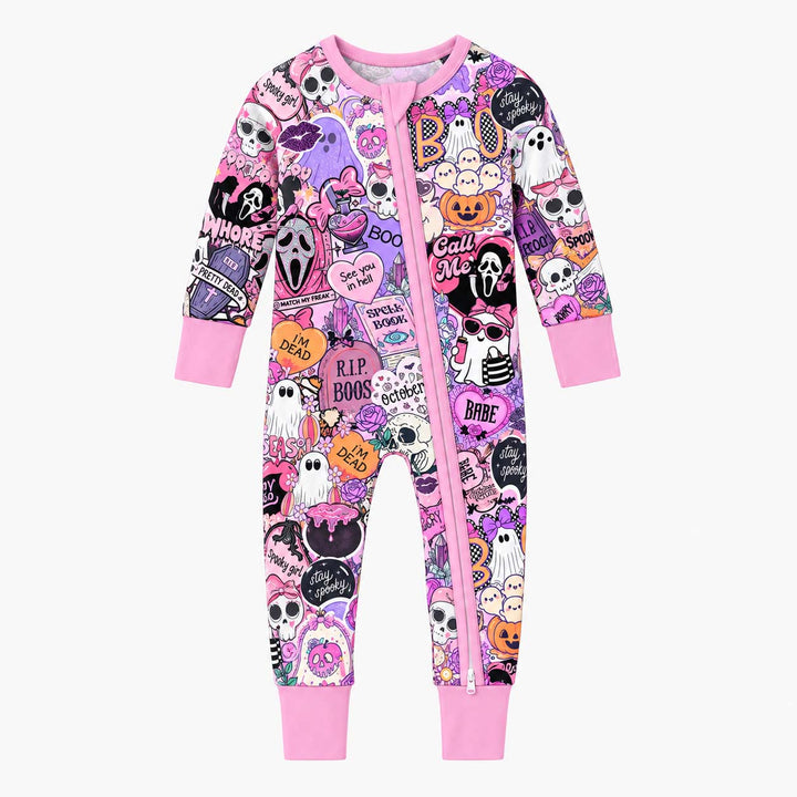 Pink Spooky Girl Halloween Bamboo Convertible Zippy