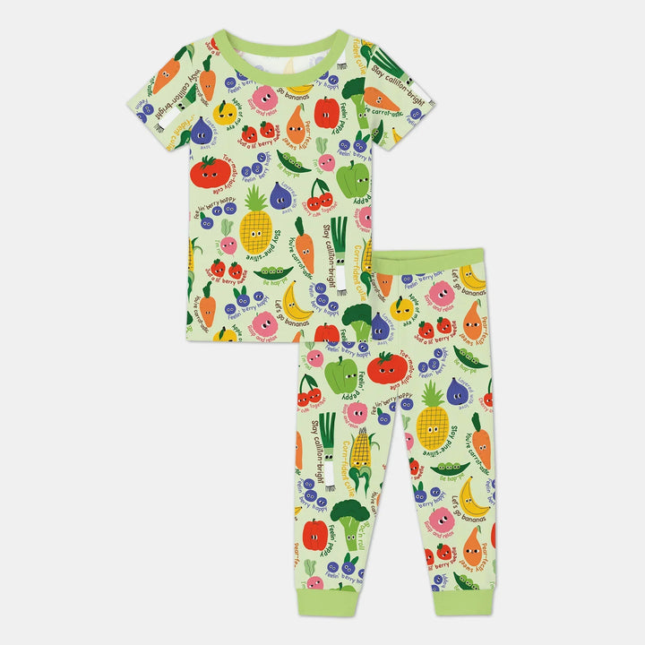 Little Veggie Garden Bamboo Two Piece Short Sleeve Pajama Set