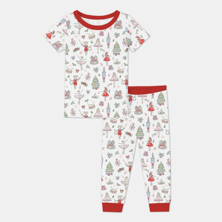 Sweet Nutcracker Holiday Matching Mom And Baby Bamboo Two Piece Short Sleeve Pajama Set