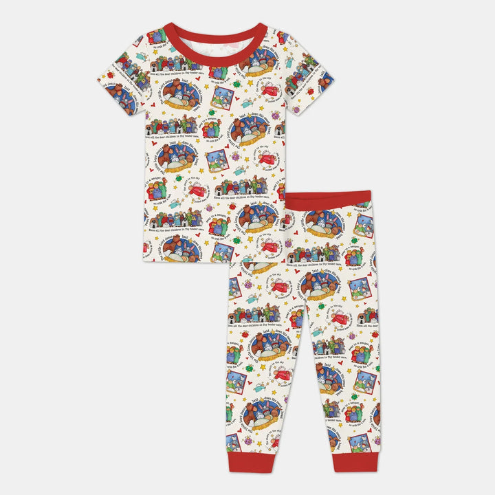 Away In A Manger Blessings Blessings Bamboo Two Piece Short Sleeve Pajama Set