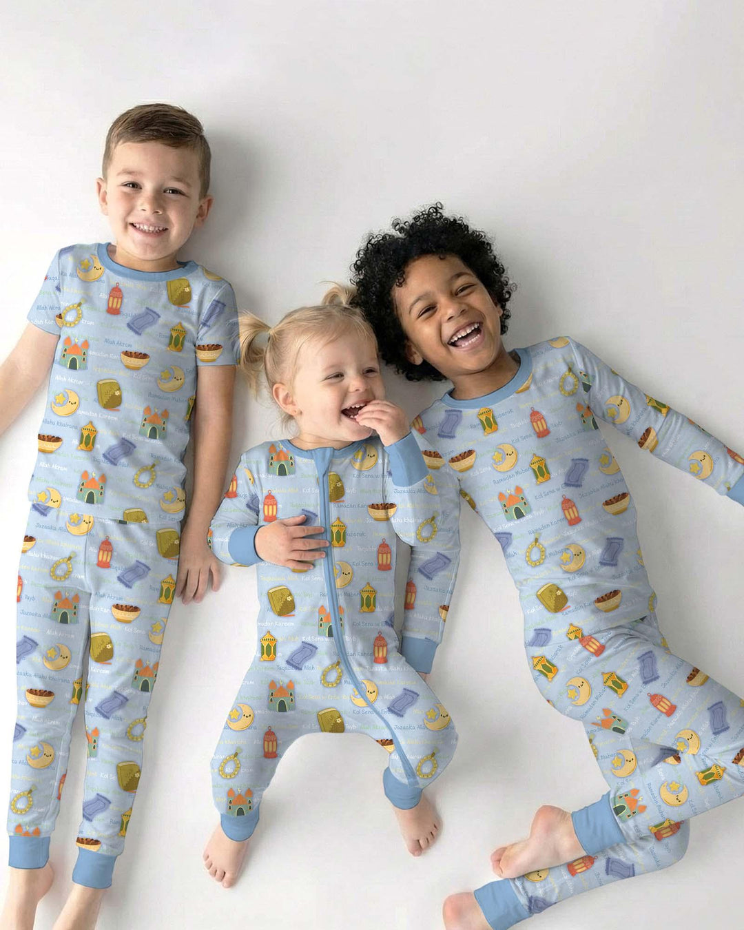 Ramadan Mubarak Family Matching Bamboo Two Piece Short Sleeve Pajama Set