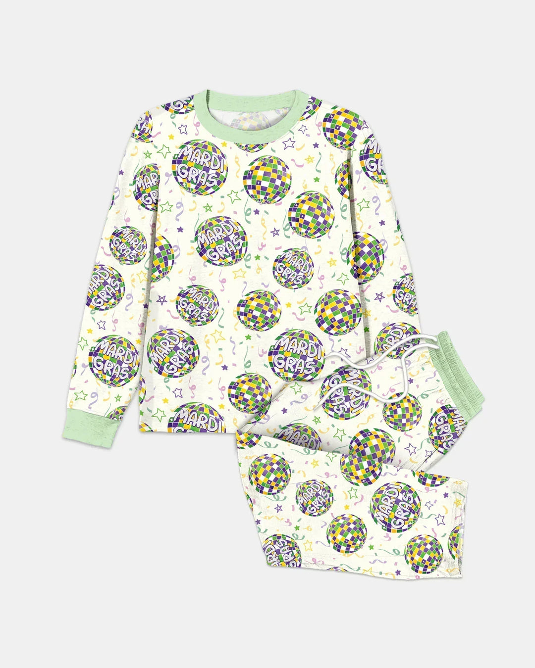 Mardi Gras Disco Ball Bamboo Men's Pajama Set