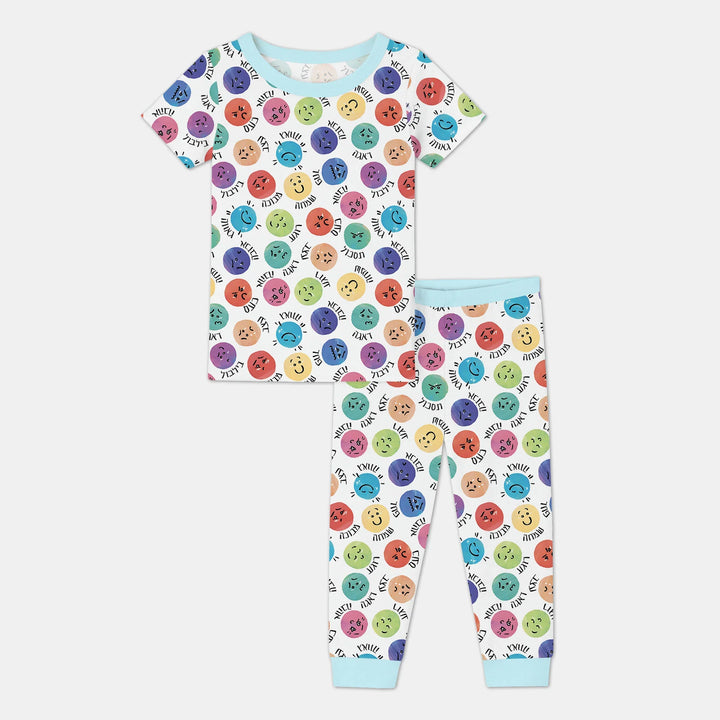 My Emotions Hebrew Bamboo Two Piece Short Sleeve Pajama Set