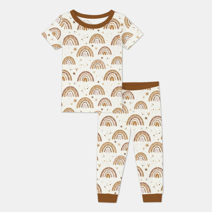 Back Lives Matter Rainbow Short Sleeve Pajama Set