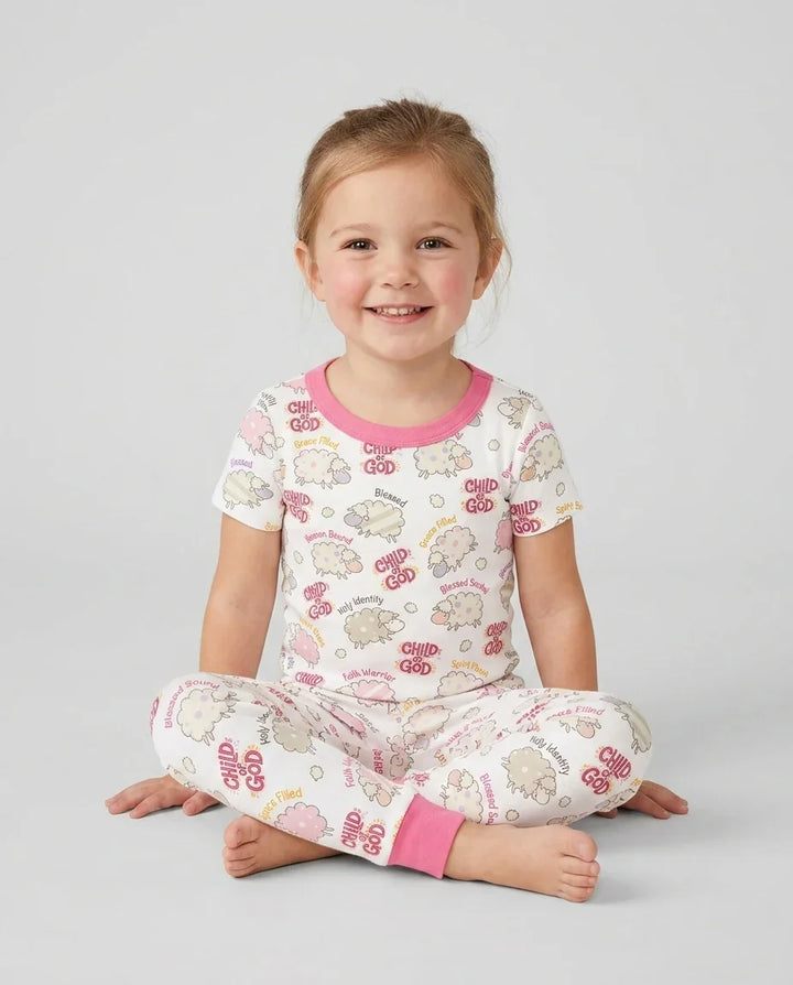 A Child Of God Girl Bamboo Two Piece Short Sleeve Pajama Set