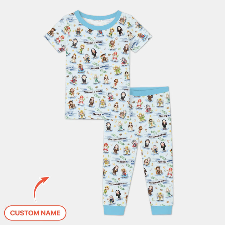 Holy Saints of Heaven Custom Name Bamboo Two Piece Short Sleeve Pajama Set